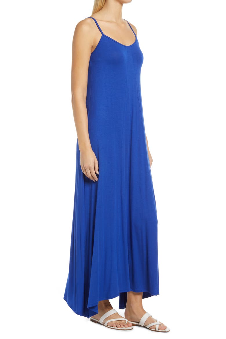 Godet Maxi Dress, Alternate, color, ROYAL