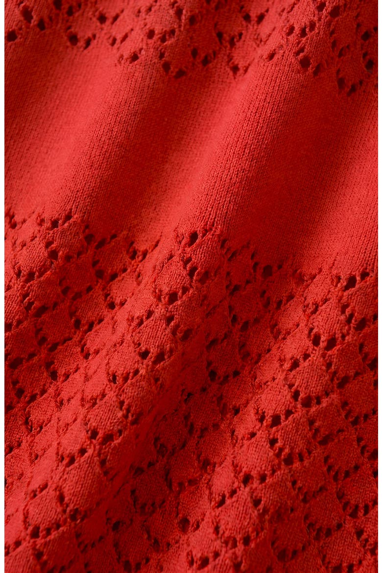 Sleeveless Mesh Detail Knit Dress, Alternate, color, Red