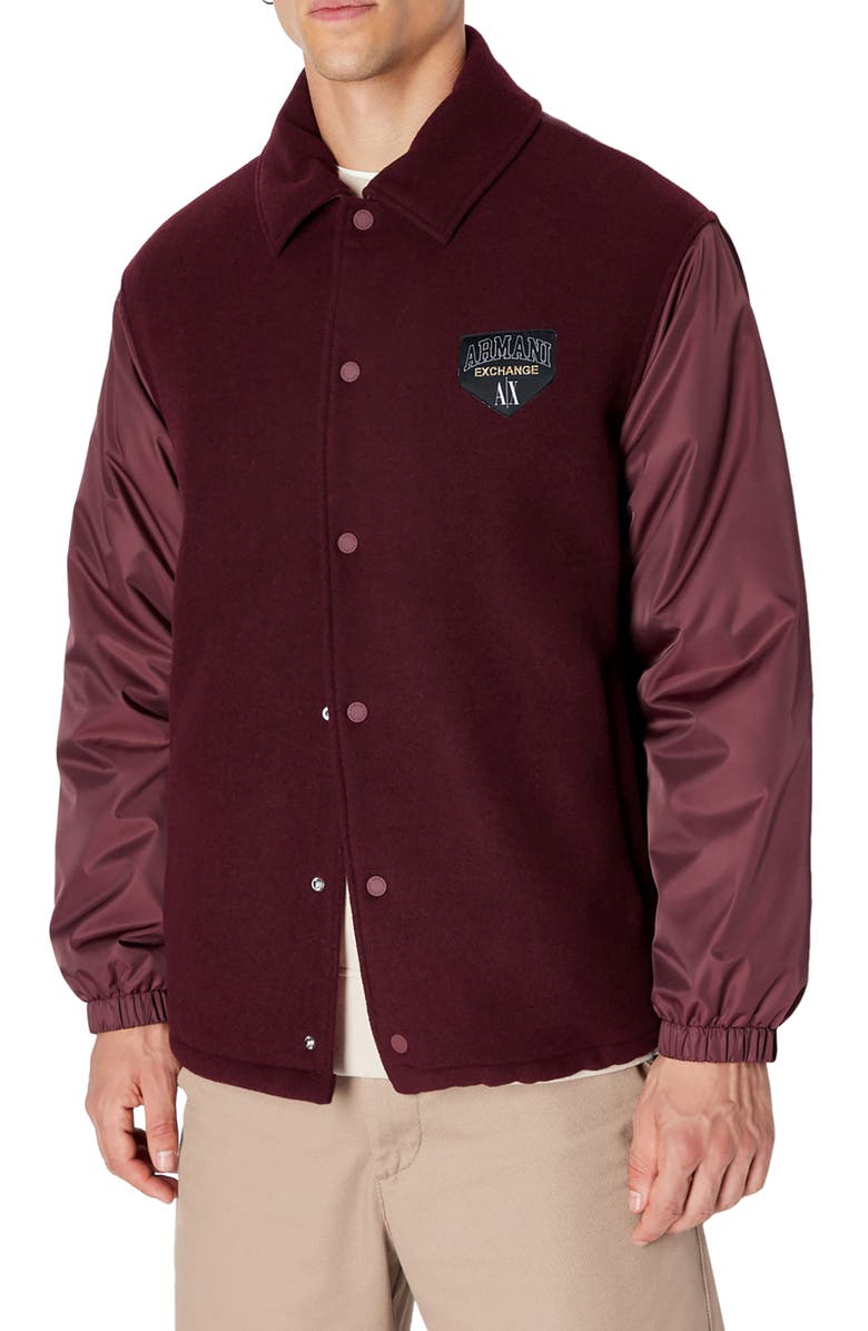 Armani Exchange Mixed Media Shacket, Main, color, 