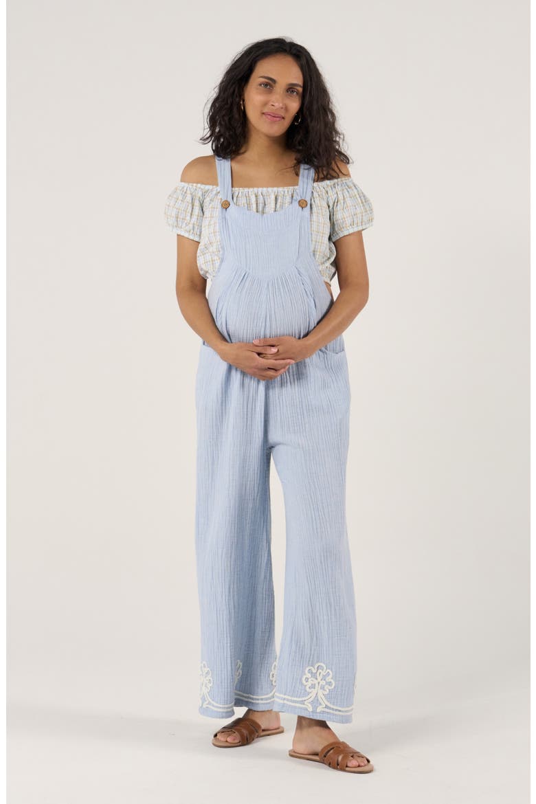 Maternity and Nursing Dungaree Yael, Main, color, Blue