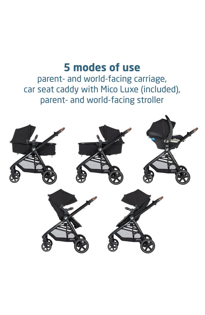 Maxi-Cosi<sup>®</sup> Zelia Luxe Stroller & Mico Luxe Infant Car Seat 5-in-1 Modular Travel System, Alternate, color, New Hope Black