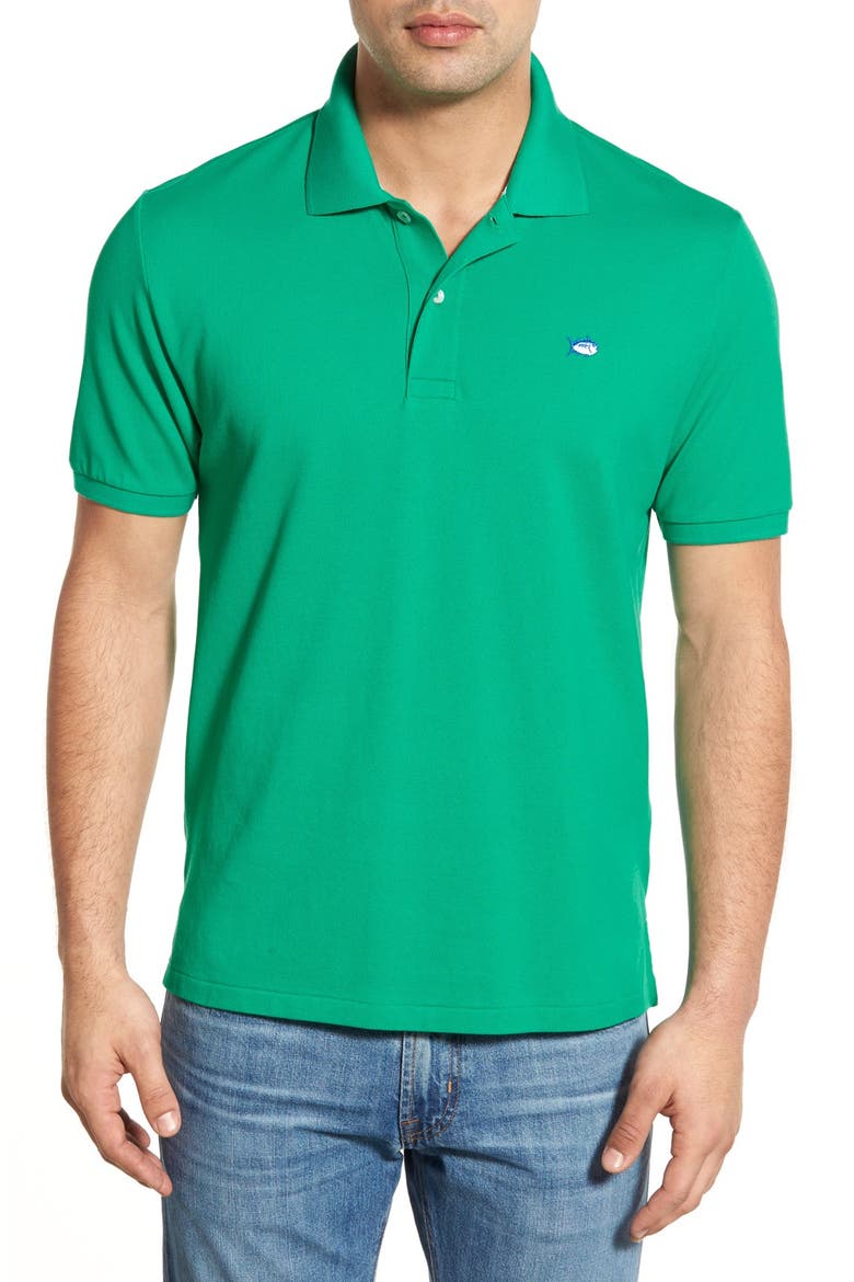Skipjack Micro Piqué Stretch Cotton Polo, Main, color, AUGUSTA GREEN