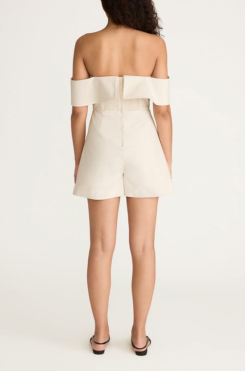 REBECCA TAYLOR REBECCA TAYLOR COTTON SATEEN DRAPED SHOULDER ROMPER