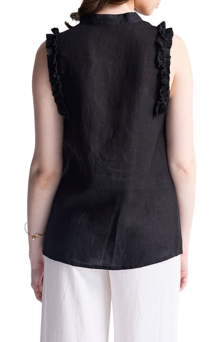 Reistor Sleeveless Hemp Top with Ruffles, Alternate, color, Black