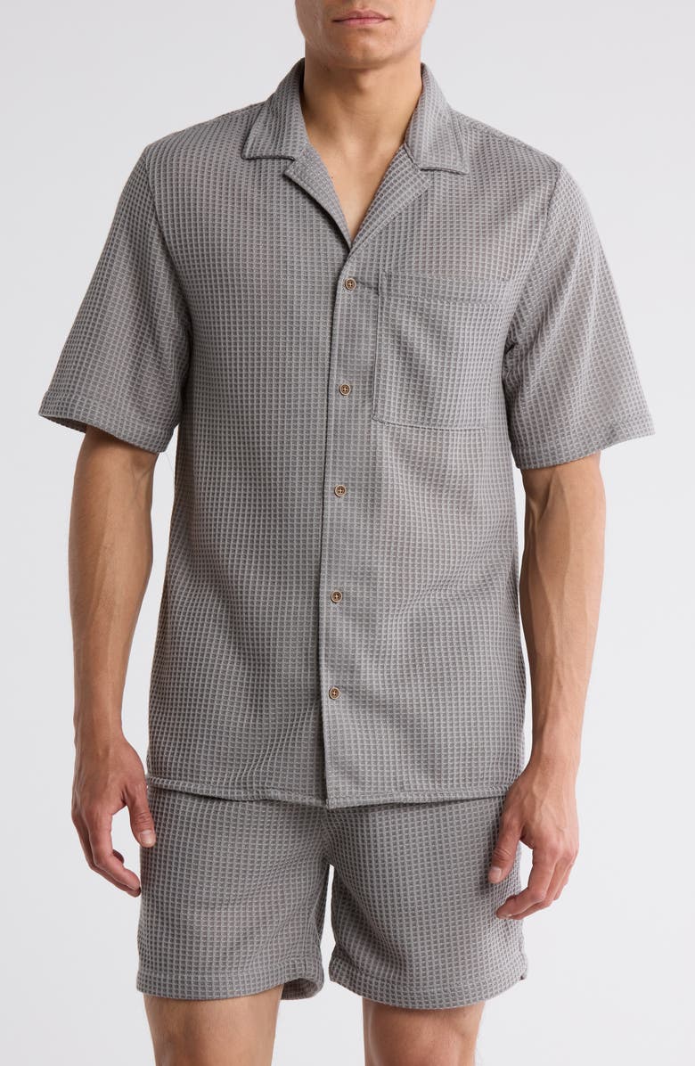 Original Paperbacks Camden Waffle Camp Shirt, Main, color,