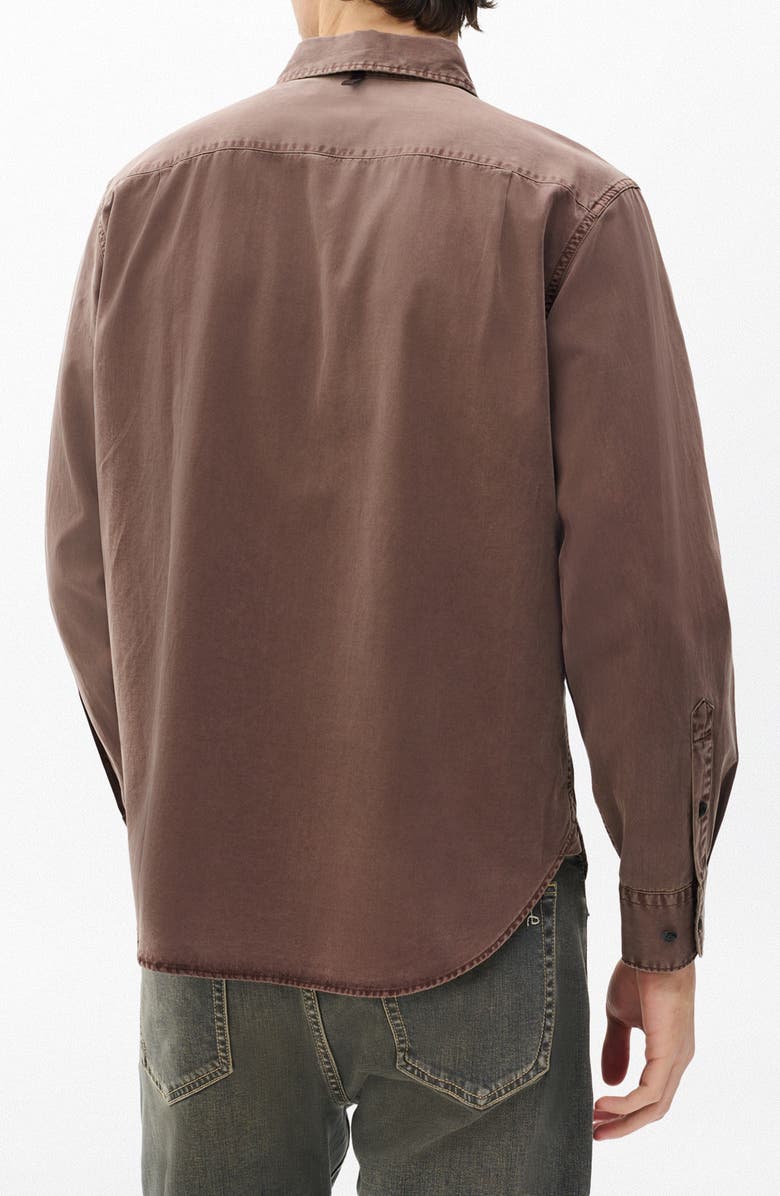 rag & bone Finch Cotton & Lyocell Military Button-Up Shirt, Alternate, color, Coffee
