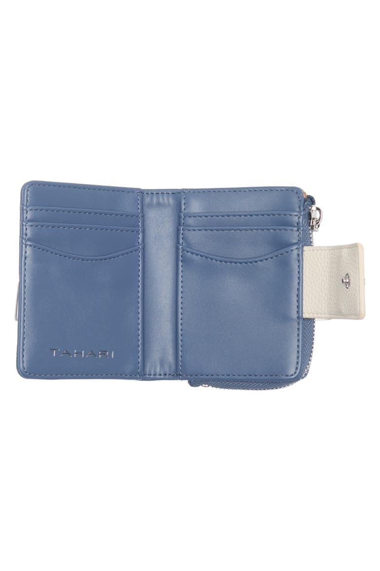 Daniela French Faux Leather Wallet, Alternate, color, LAKE BLOCK