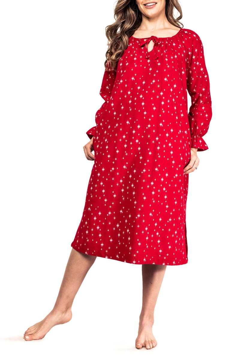 Petite Plume Starry Night Cotton Nightgown, Main, color, 