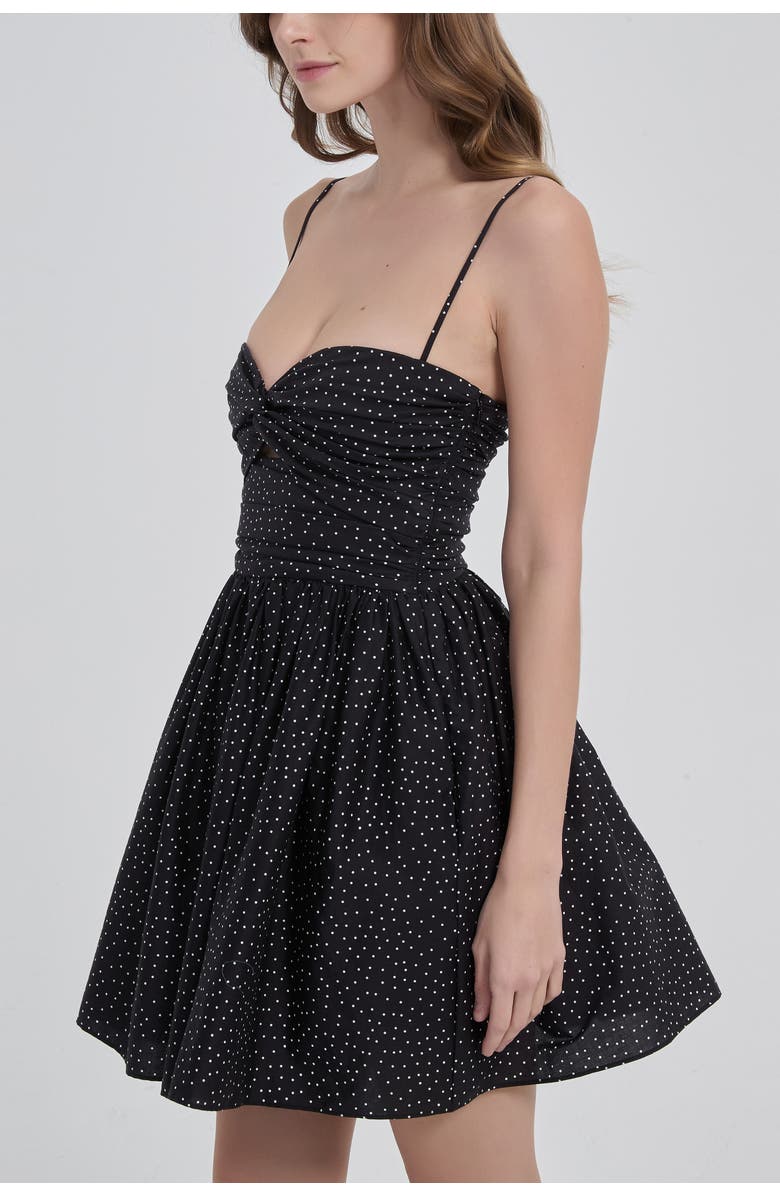 nuaje nuaje Reverie Twist Front Ruched Cotton Mini Dress, Alternate, color, Black
