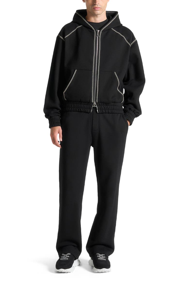 Ivan Whipstitch Raglan Effect Zip Hoodie, Alternate, color, Black