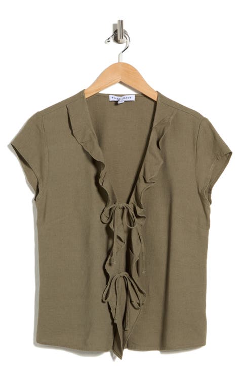 Ruffle Tie Front Top