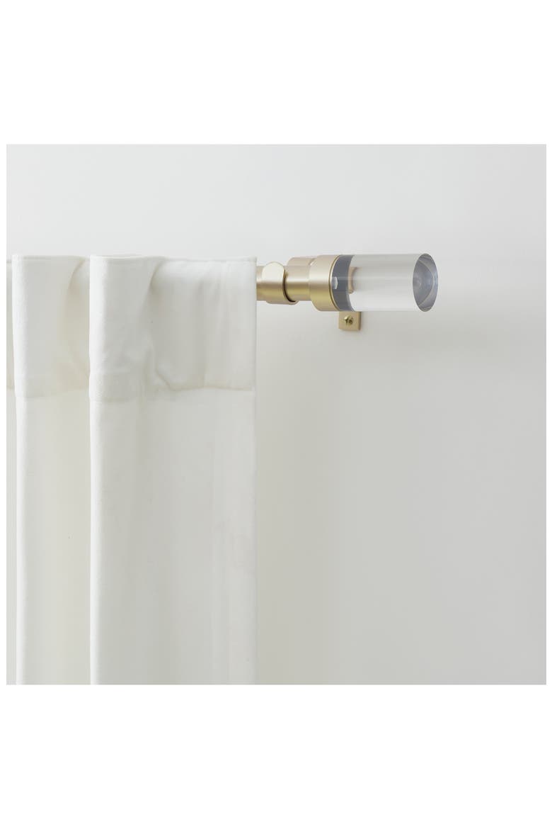 Liam Adjustable Curtain Rod & Finial Set, Alternate, color, GOLD