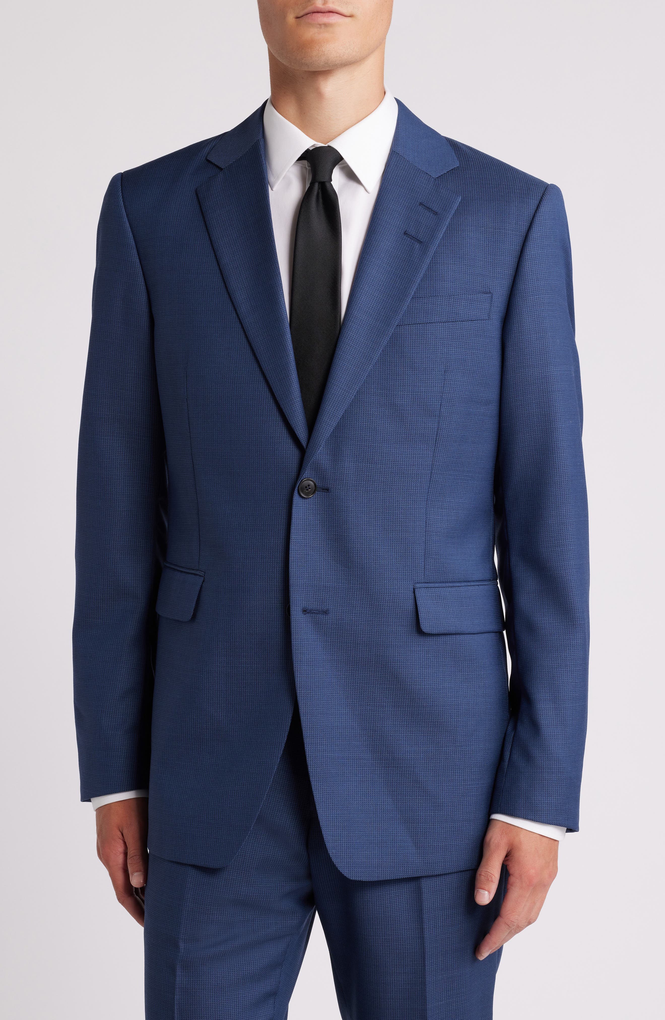 Tiger of Sweden Justin Slim Fit Textured Wool Sport Coat in Blue 