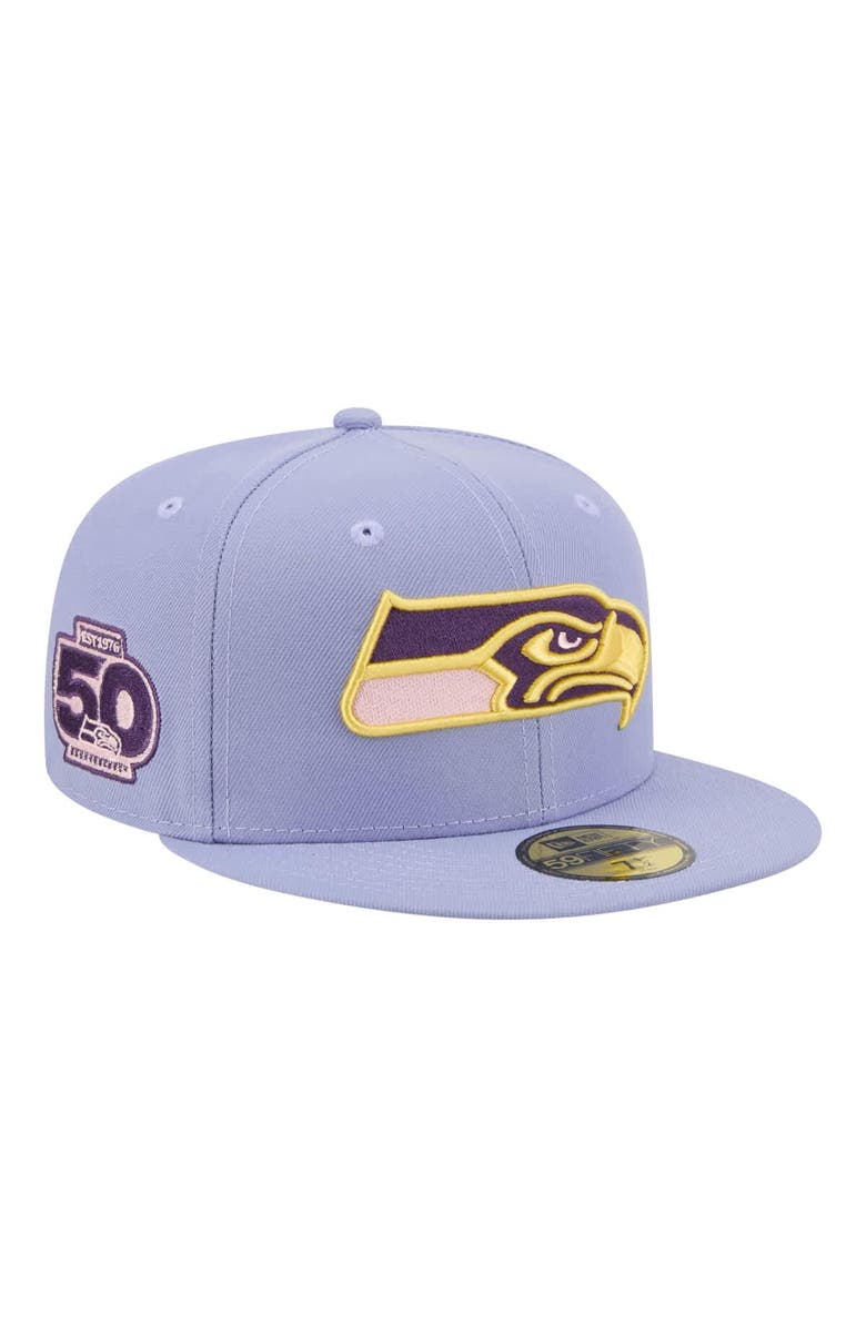 New Era Men's New Era Light Purple Seattle Seahawks Lavender Bloom 59FIFTY Fitted Hat, Main, color, Light Purple