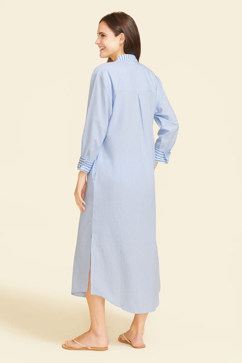 Riga Striped Shirt Dress, Alternate, color, Light Blue Stripes