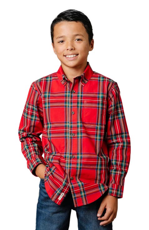 Boys' Organic Stretch Poplin Shirt, Kids