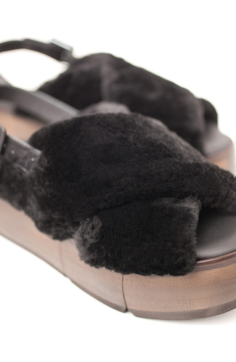 Paloma Barcelo Viola Moution Genuine Shearling Platform Sandal, Alternate, color,
