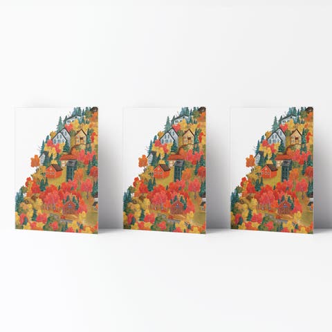Fall/Halloween Greeting Card Pack Sets (3 ct) Autumn Foliage