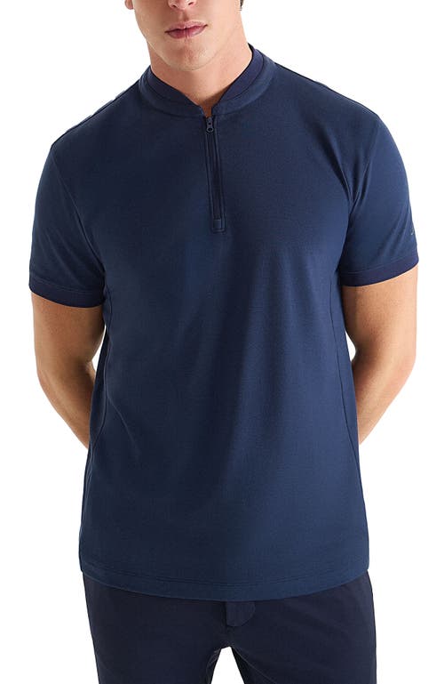 URBAN PERFORMANCE Pima Cotton Tech Piquet High Neck Polo in Navy  product