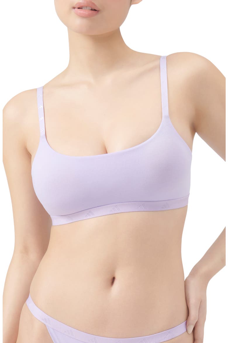 Essentials Cotton Blend Scoop Bralette, Main, color, POWDER PLUM