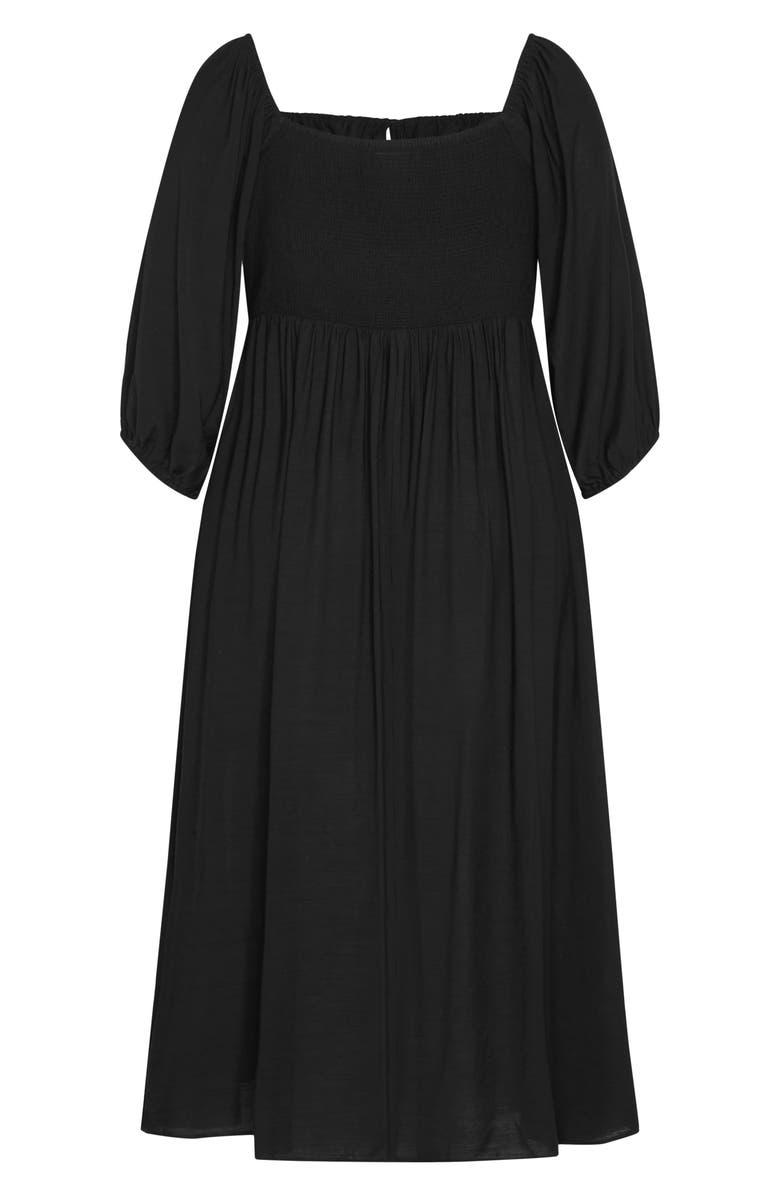 City Chic Abbigail Long Sleeve Maxi Dress, Alternate, color, Black