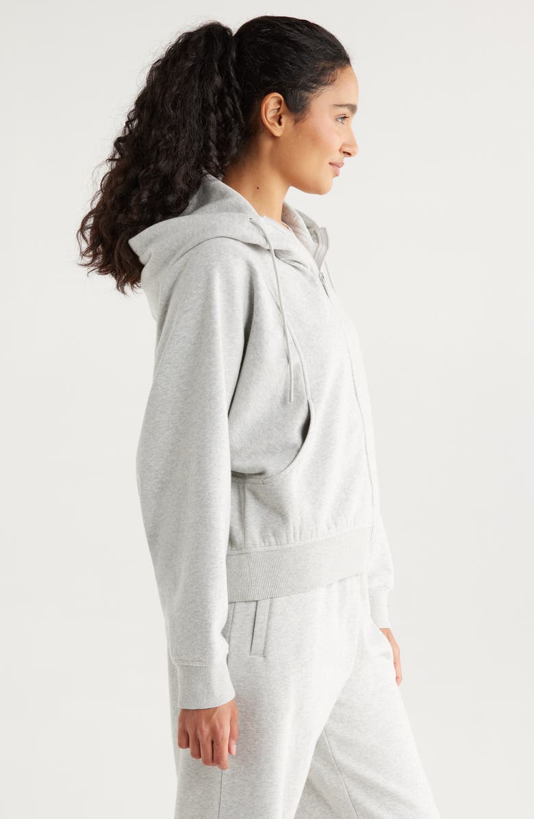 Zella Ultracozy Fleece Full Zip Hoodie, Alternate, color, Grey Light Heather
