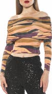 Alexia Admor Hannah Off the Shoulder Long Sleeve Top