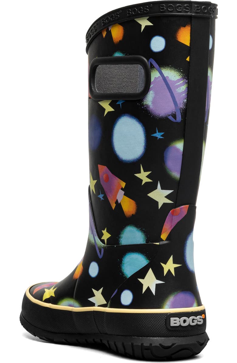 Bogs Kids' Waterproof Rain Boot, Alternate, color, Black Multi