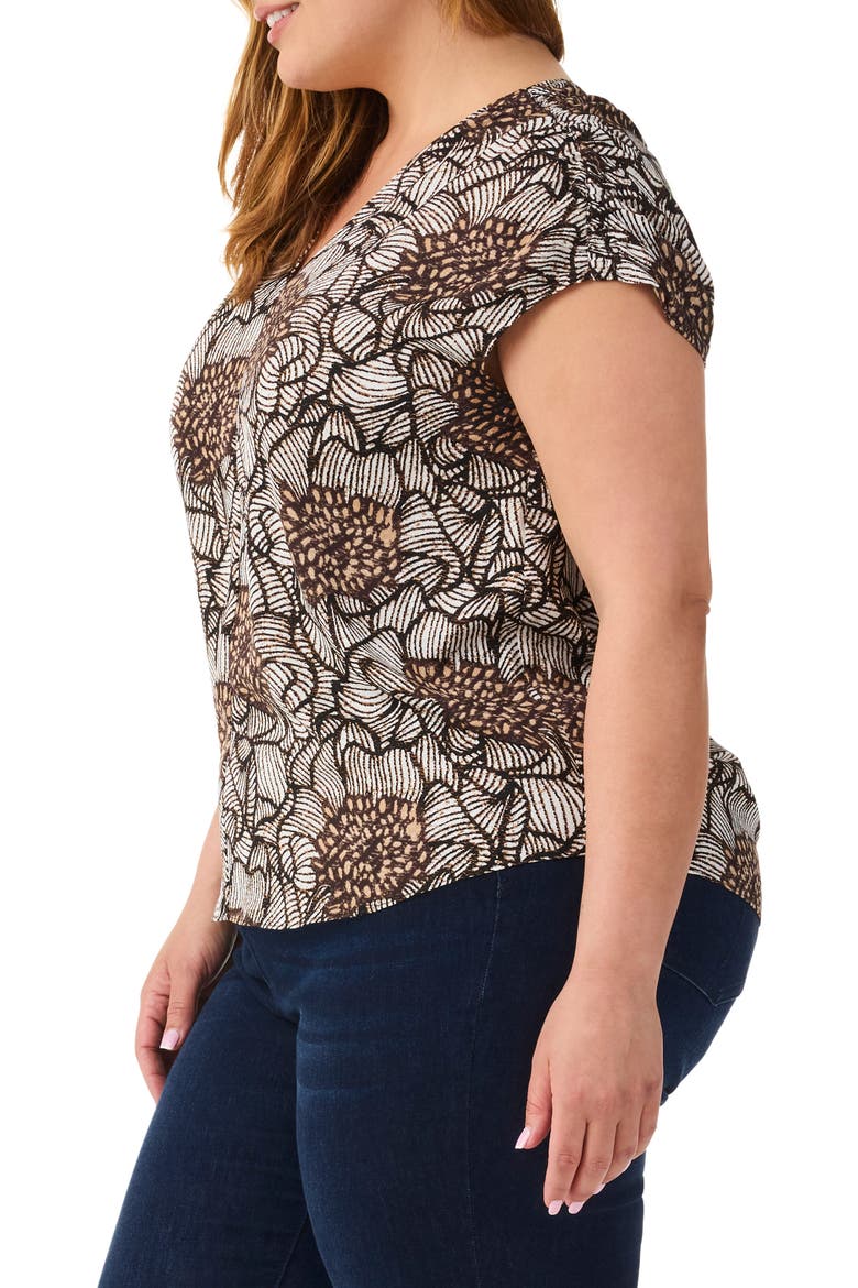 Petal Bloom Short Sleeve Top, Alternate, color, NEUTRAL MULTI
