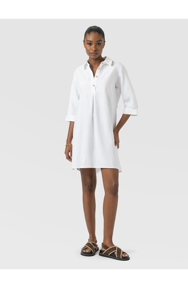Saint + Sofia Stevie Shirt Dress, Main, color, White