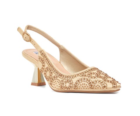 Geometric Rhinestone Design Slingback Pump