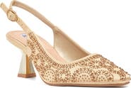 LADY COUTURE Geometric Rhinestone Design Slingback Pump