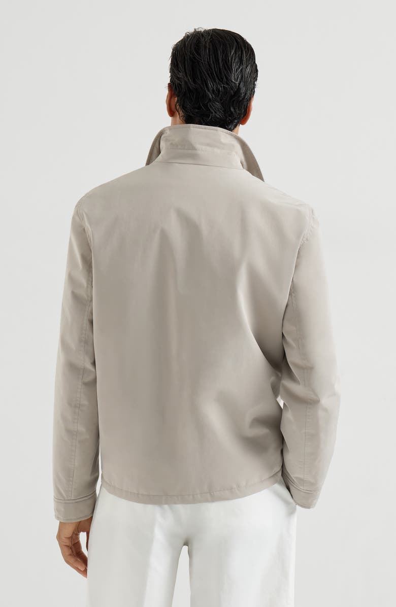 Brunello Cucinelli Bonded nylon outerwear jacket, Alternate, color, Dove Grey