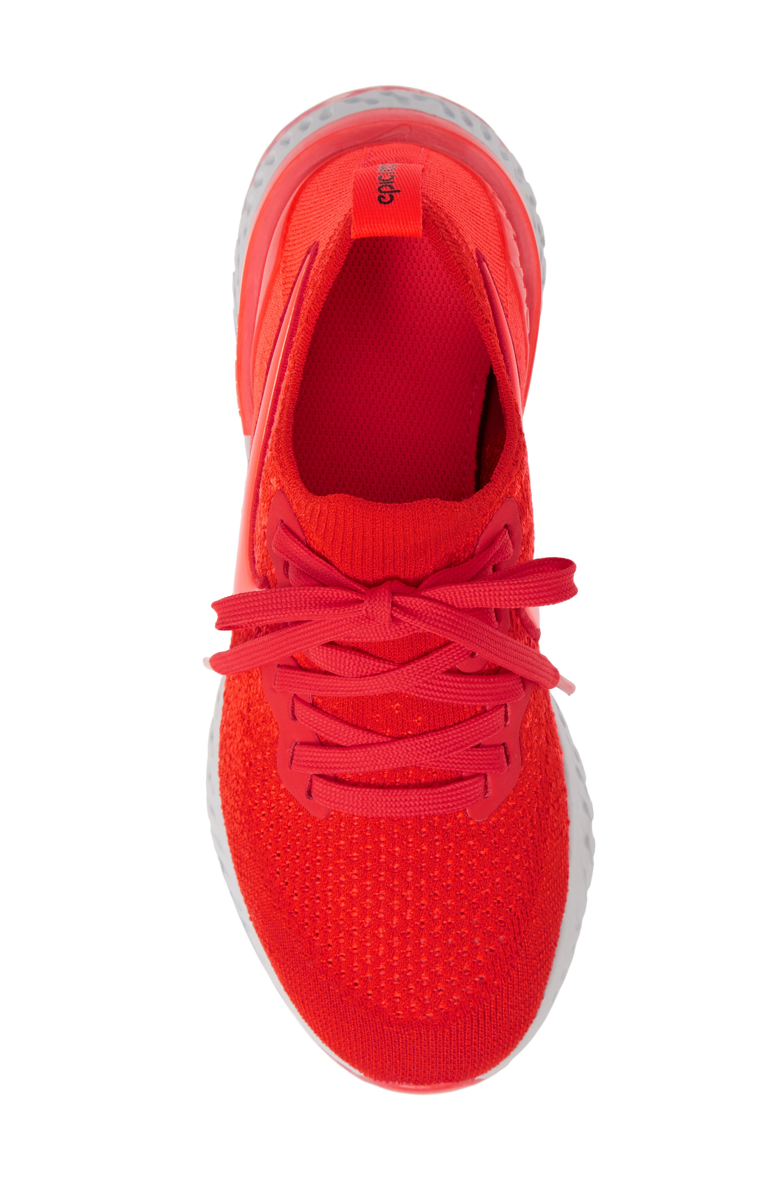 Epic React Flyknit 2 Running Shoe, Alternate, color, CHILE RED/ CRIMSON-GREY