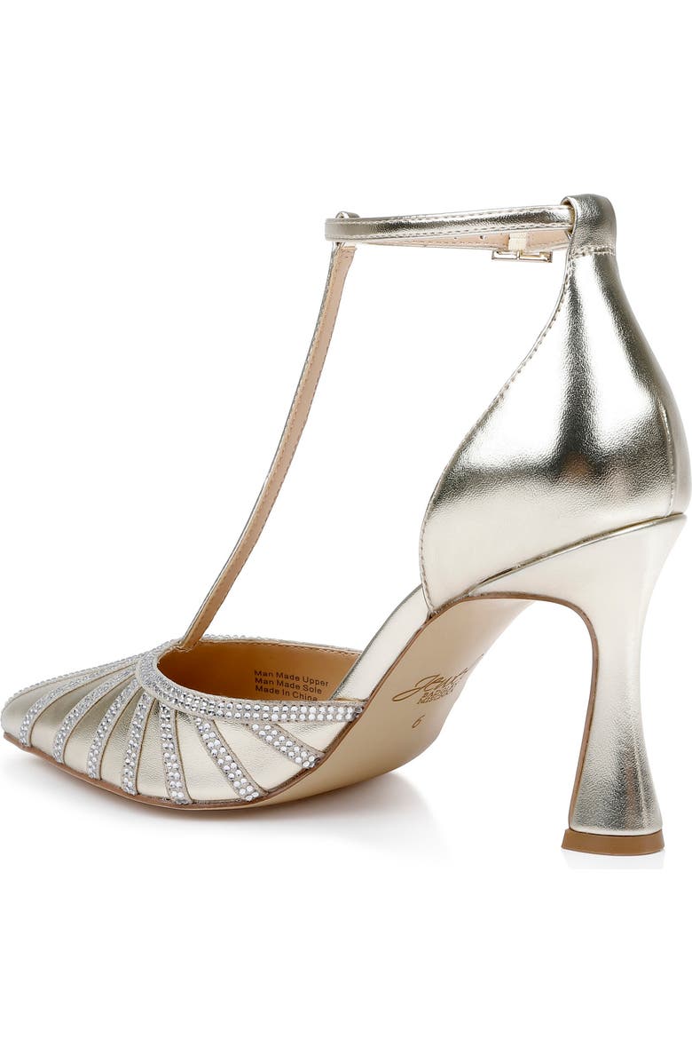 Jewel Badgley Mischka Faithlyn T-Strap Pointed Toe Pump, Alternate, color, Gold Metallic