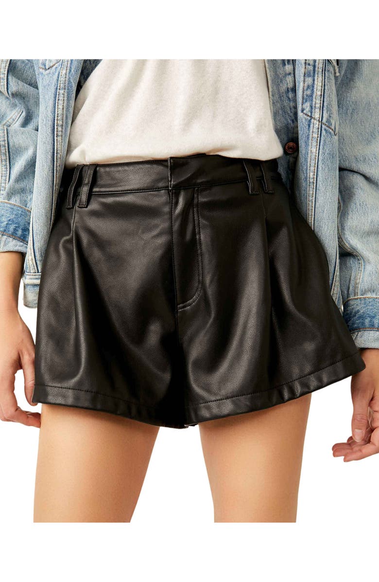 Free People Free Reign Faux Leather Shorts, Alternate, color, 