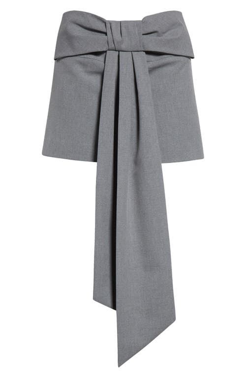 Sandy Liang Skar Bow Sash Miniskirt In Light Grey