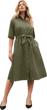 Jessica London Soft Denim Shirtdress (plus)