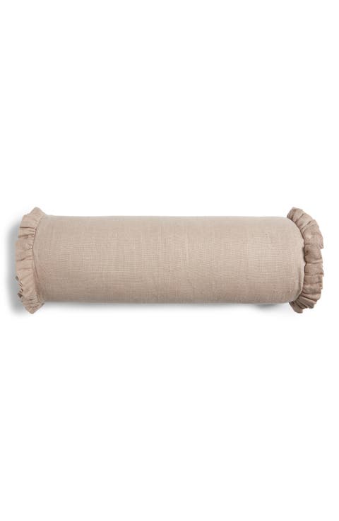 Round Linen Bolster Pillow