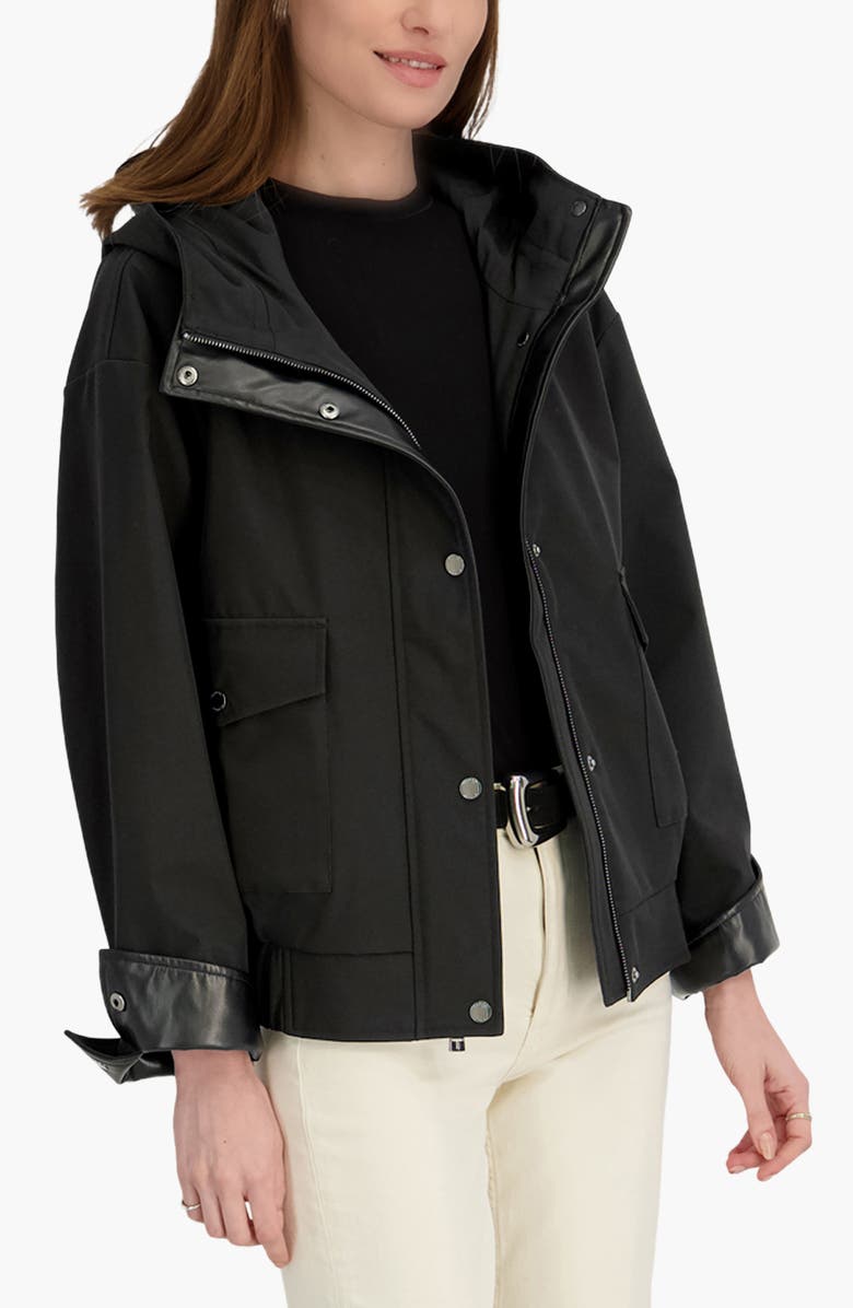 Tahari Leone Softshell Bomber Jacket, Alternate, color, Black