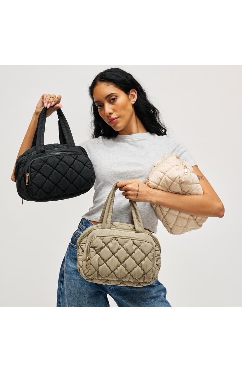 URBAN EXPRESSIONS HANDBAGS Zip Me Pretty - Quilted Puffer Travel Organizer, Alternate, color, Black