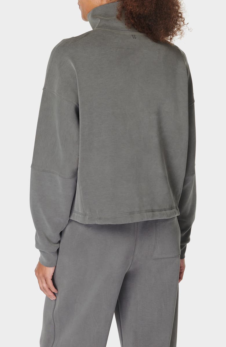 Sweaty Betty Half Zip Fleece Pullover, Alternate, color, Charcoal Grey