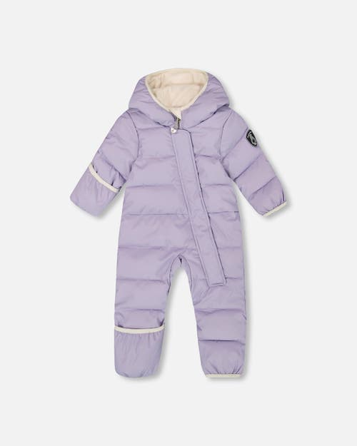 Deux Par Deux Baby Girl One-piece Cloud Compressible Snowsuit Designed For Car Seat In Purple