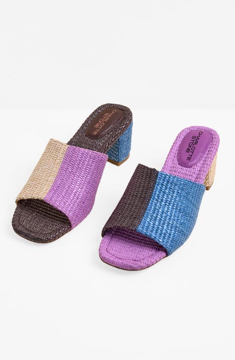 Lenu Mismatch Woven Slide Sandal