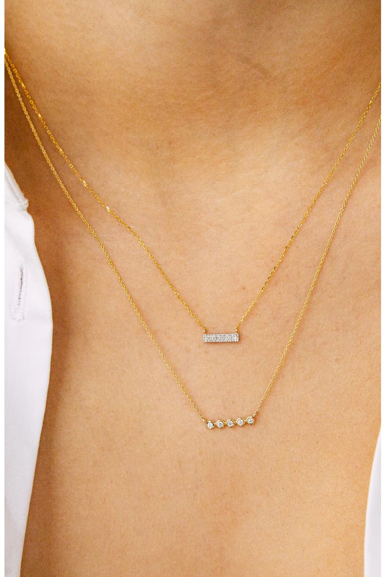 Lulu Jack Bezel Diamond Bar Necklace, Alternate, color, YELLOW GOLD/ DIA