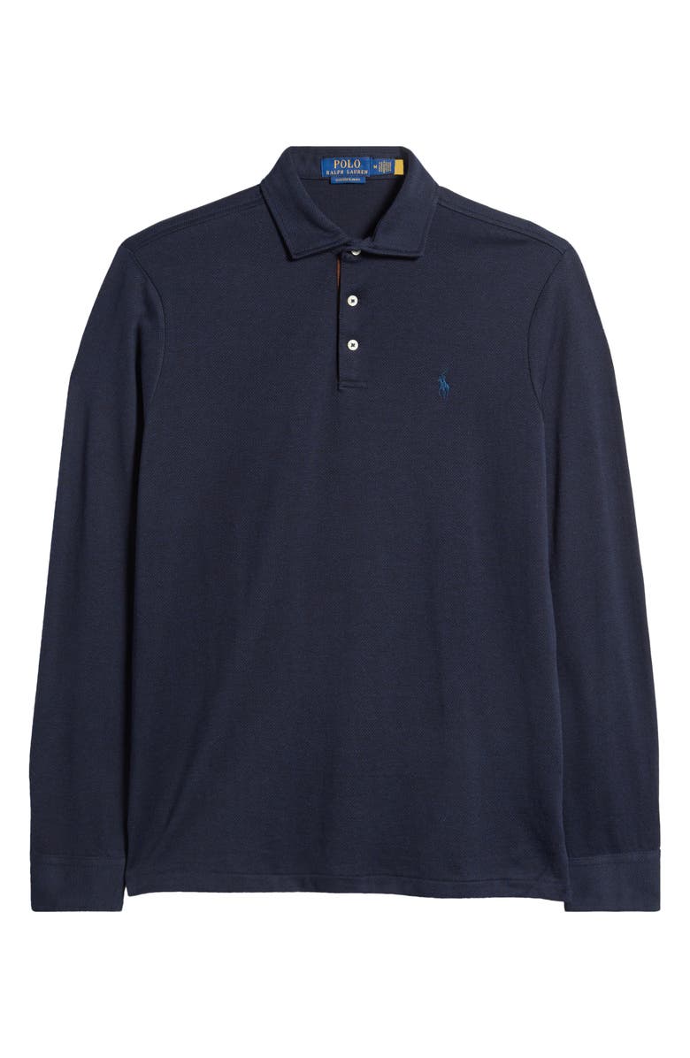 Polo Ralph Lauren Long Sleeve Herringbone Jacquard Polo, Alternate, color,