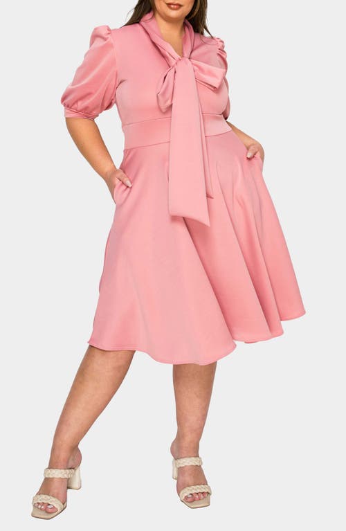 L I V D Carina Donna Fit & Flare Midi Dress In Mauve Light