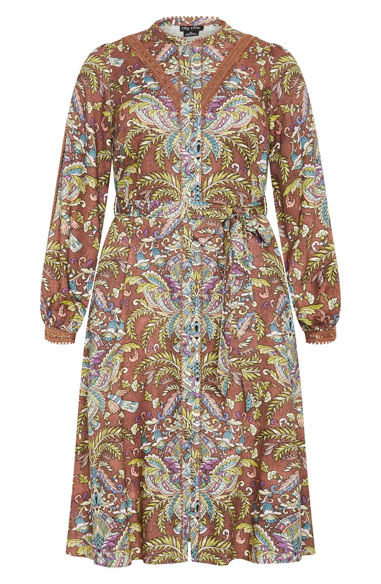 City Chic Mysteria Long Sleeve Midi Dress, Alternate, color, Mysteria