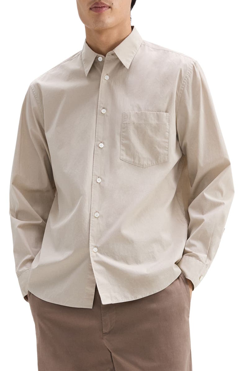 Theory Weekend Solid Cotton Button-Up Shirt, Main, color, 