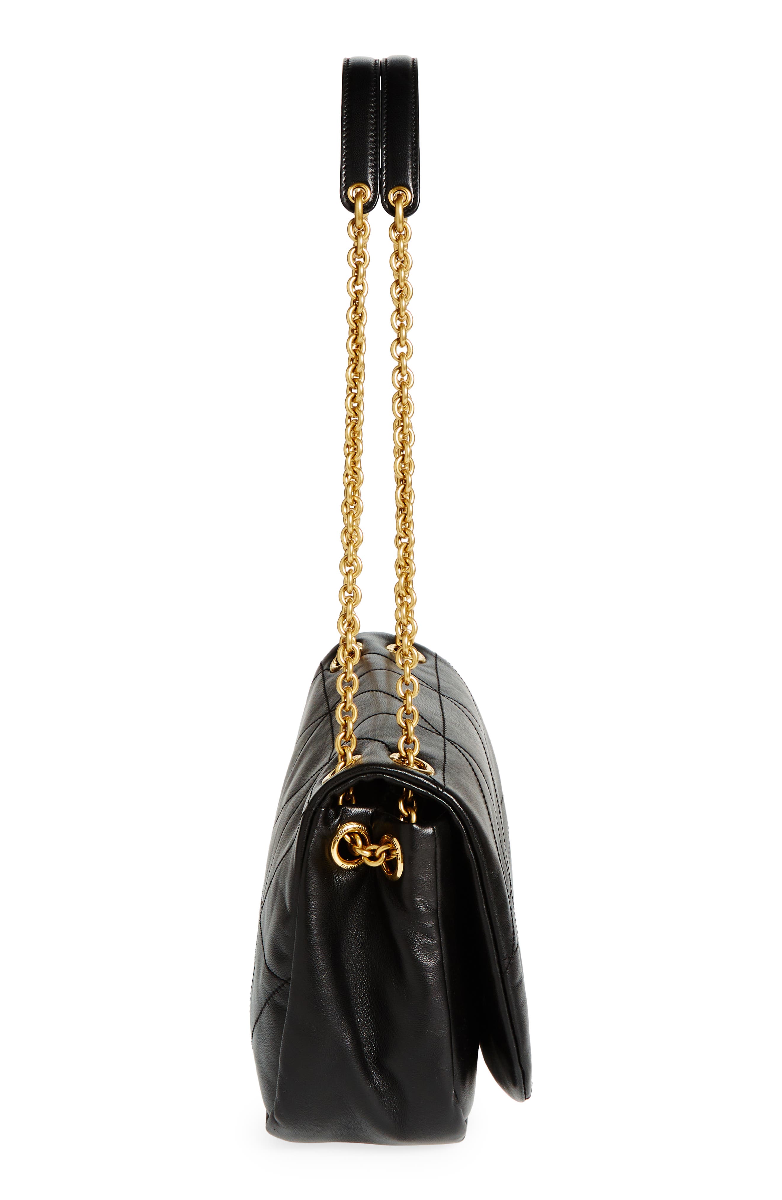 Saint Laurent Small Jamie 4.3 Patchwork Leather Shoulder Bag, Alternate, color, Nero